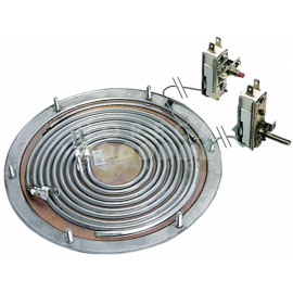 Plita incalzire 3000watt 230V CÎ 2 ø 196mm termostat de siguranță 250° termostat 128°C M5