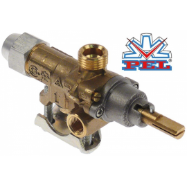 Robinet de gaz PEL 21S cu prindere pe teava, ax 8 x 6,5 mm