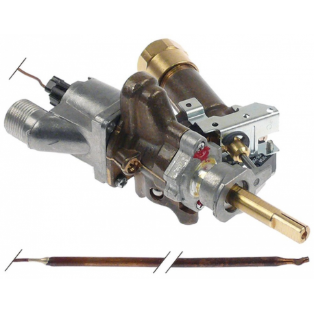 Robinet de gaz termostatic, max 300ｰC, fixare cu colier