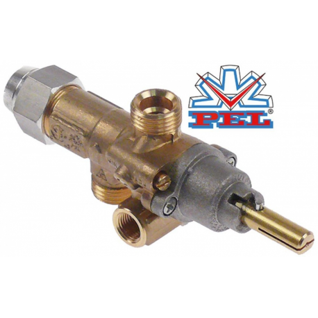 Robinet de gaz PEL21S, ax 8x6,5x22 mm, racord termocupla M8
