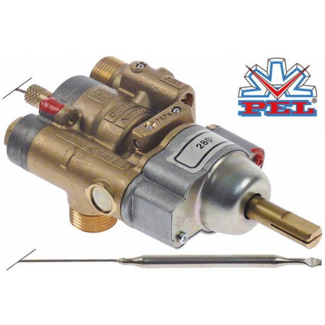 Robinet de gaz termostatic 24ST, temp max. 280 ｰC, capilar 1200
