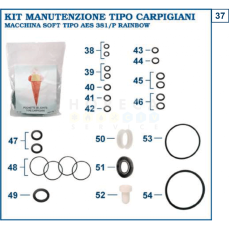 KIT DE GARNITURI COMPLET TIP AES 381 / P RAINBOW