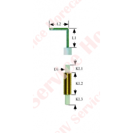 Electrod de aprindere D1 ø 7mm L1 15mm L2 25mm LC1 18mm LC2 17mm LC3 10mm