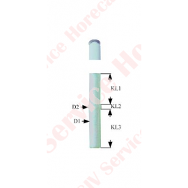 Electrod de aprindere D1 ø 6mm racord F 2,8x0,8mm D2 ø 8,5mm LC1 18mm LC2 14mm LC3 21mm