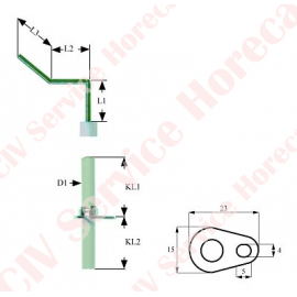 Electrod de aprindere LF 23mm LF 15mm D1 ø 7mm L1 14mm L2 22mm L3 31mm LC1 30mm LC2 24mm 