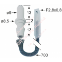 Electrod de aprindere D1 ø 6mm lungime cablu 700mm racord F 2,8x0,8mm D2 ø 8,5mm LC1 14mm LC2 2mm