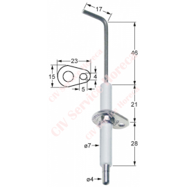 Electrod de aprindere LF 23mm LF 15mm D1 ø 7mm L1 46mm L2 17mm LC1 21mm LC2 28mm