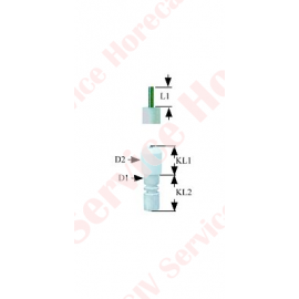 Electrod de aprindere D1 ø 10mm D2 ø 7mm racord F 2,8x0,8mm L1 21mm LC1 12mm LC2 18mm