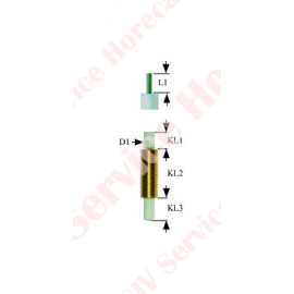 Electrod de aprindere D1 ø 7mm L1 12mm LC1 18mm LC2 17mm LC3 9mm racord M4 M11x1