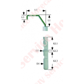 Electrod de aprindere D1 ø 7mm D2 ø 9mm racord M4 L1 16mm L2 25mm L3 8mm LC1 18mm LC2 3mm LC3 23mm