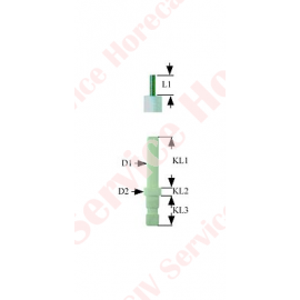 Electrod de aprindere D1 ø 5mm lungime cablu 730mm racord F 2,8x0,8mm D2 ø 8mm L1 2,5mm LC1 20mm
