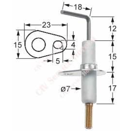 Electrod de aprindere LF 23mm LF 16mm D1 ø 7mm L1 12mm L2 18mm