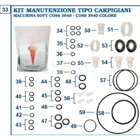 KIT DE GARNITURI COMPLET TIP COSS 3840 - COSS 3840 COLORE -