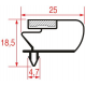 Garnitura frigider profil 9796 L 305mm L 405mm mărime inserție